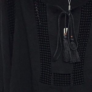 Joseph A. Tops - Black Boho Top w/Crochet Detail Joseph A. Tops - Black Boho Top w/Crochet Detail